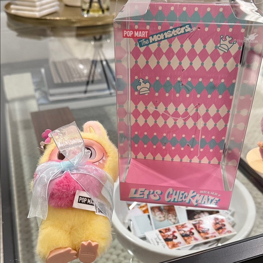 Pop Mart The Monsters Yellow and Pink Plush Toy Labubu